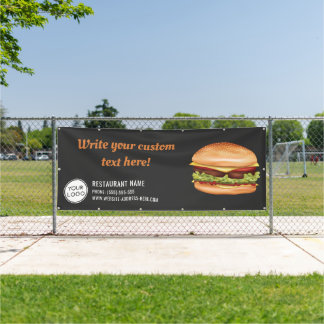 Hamburger Fast Food Restaurant Or Diner Custom Banner