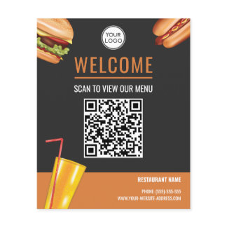 Hamburger Fast Food Restaurant Scan To View Menu Flyer