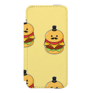 Hamburger food character pattern iPhone SE/5/5s wallet case