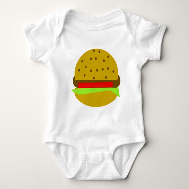 hamburger food fast food burger baby bodysuit (Front)