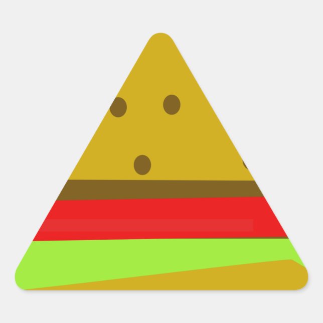 hamburger food fast food burger triangle sticker (Front)