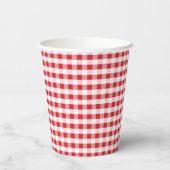 Hamburger Food On Red Gingham Happy Birthday Paper Cups (Back)