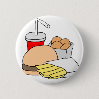 Hamburger, Fries, Chicken Nuggets and Soda Button