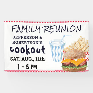 Hamburger Fries Fast Food | Family Reunion Banner