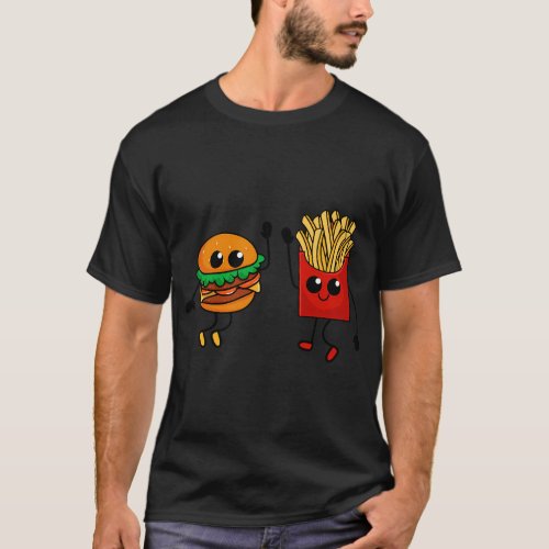 Hamburger Fries High Five Fun Combo Snacks T_Shirt