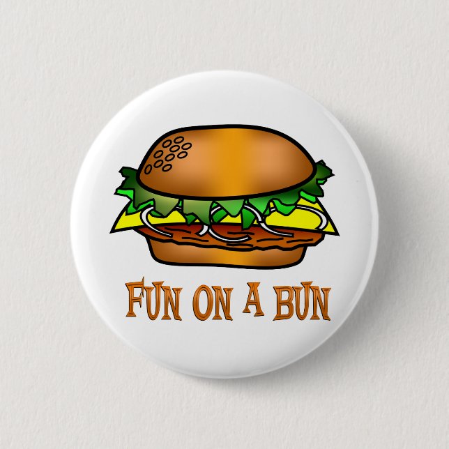Hamburger Fun Pinback Button (Front)