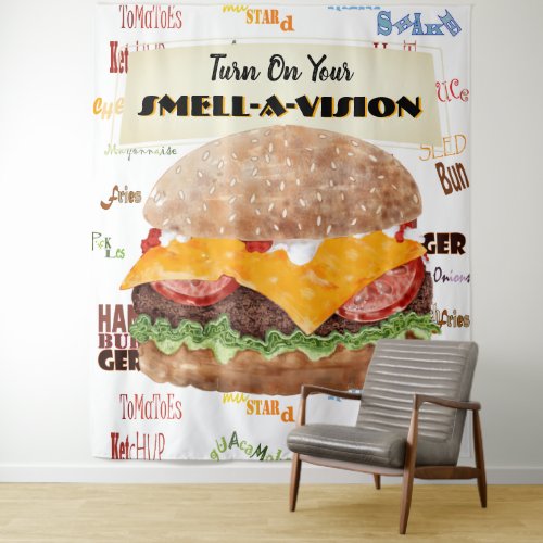 Hamburger Funny Fast Food Backdrop