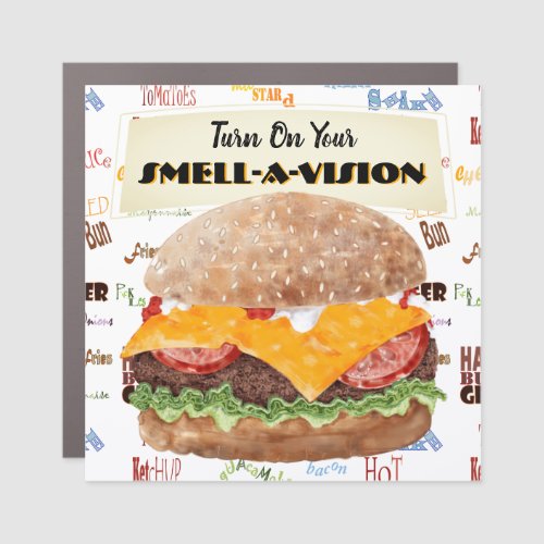 Hamburger Funny Fast Food Car Magnet