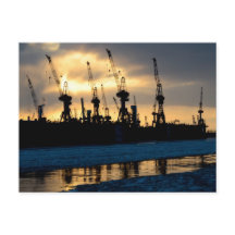 Hamburger Hafen Sonnenuntergang - Hamburg