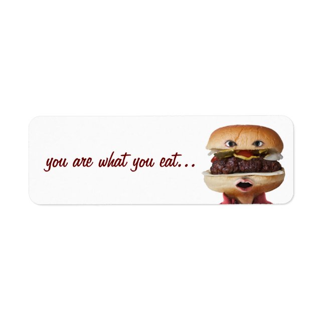 Hamburger Head Man over white Label (Front)