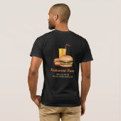 Hamburger Hot Dog Restaurant Custom Logo And Text T-Shirt (Back Full)