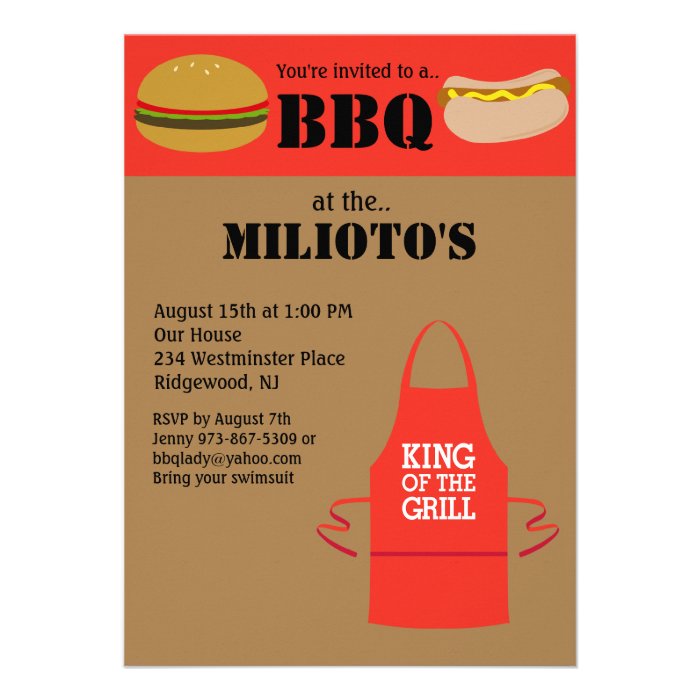 Hamburger & Hotdog Barbecue Invitation