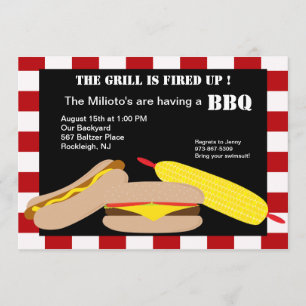 Hamburger & Hotdog Barbecue Invitation