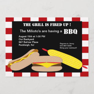 Hamburger & Hotdog Barbecue Invitation