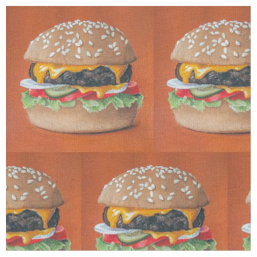 Hamburger Illustration custom fabric