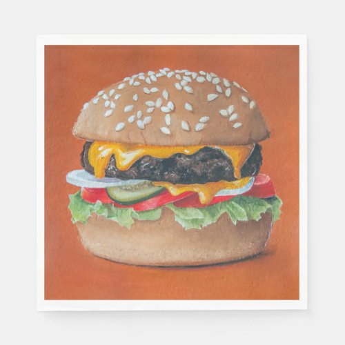 Hamburger Illustration paper napkins