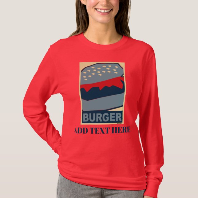 Hamburger In Blue Art T-Shirt (Front)