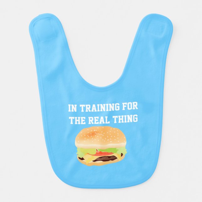 Hamburger In Training Baby Bib (Front)