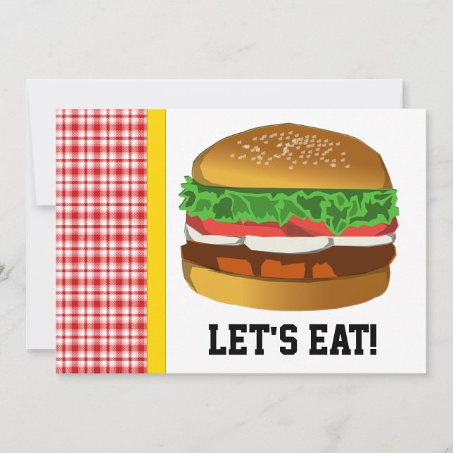 Hamburger, Let's Eat! Invitation (Front)