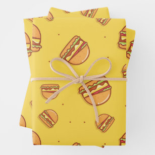 Hamburger Lover Cute Tiled Pattern  Wrapping Paper Sheets