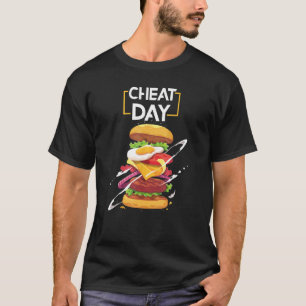 Hamburger Lover Gift Fast Food Gym Workout Cheat D T-Shirt