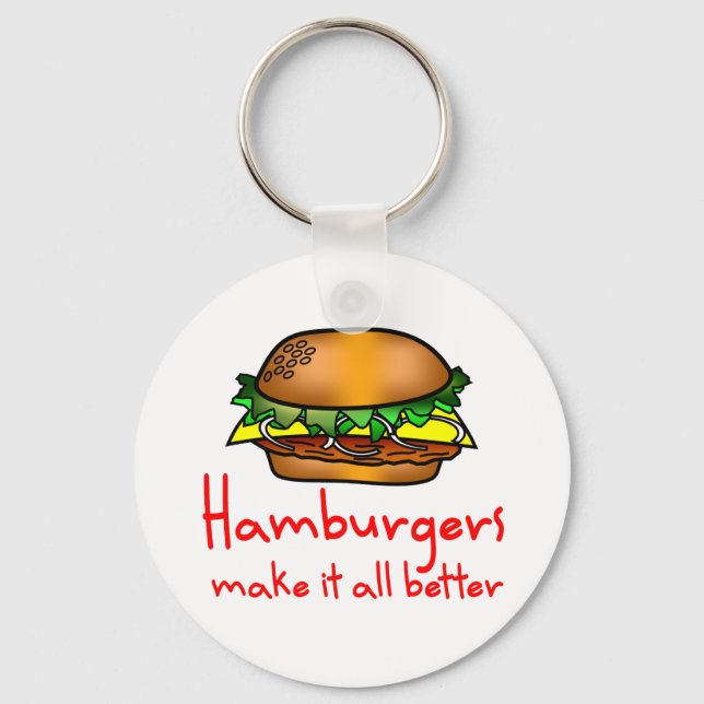Hamburger Lover Keychain (Front)