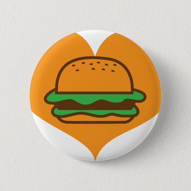 Hamburger lover pinback button (Front)