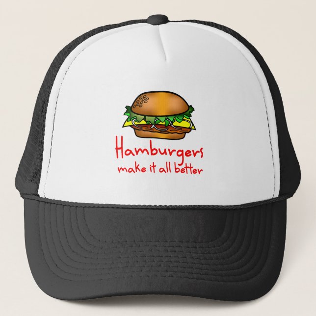 Hamburger Lover Trucker Hat (Front)