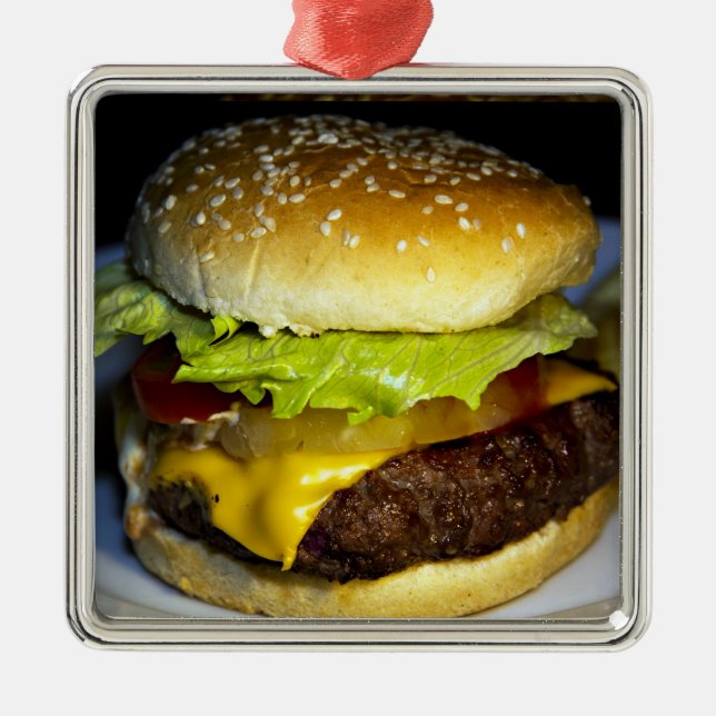 Hamburger Metal Ornament (Front)