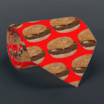 Hamburger on Red Tie<br><div class="desc">Hamburger on Red Tie. To change the background color click Customize It!</div>