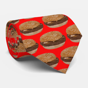 Hamburger on Red Tie