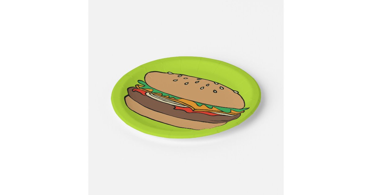 Hamburger paper plate | Zazzle