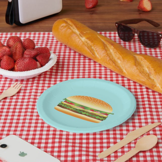 Hamburger Paper Plates (Picnic)