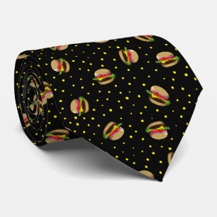 hamburger pattern neck tie