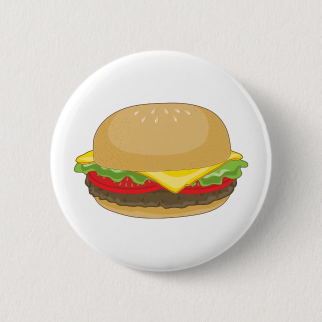 Hamburger Pinback Button (Front)