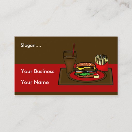 Customizable Hamburger Platter Business Card