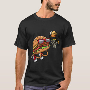 Hamburger Playing Basketball Fast Food Basketball T-Shirt