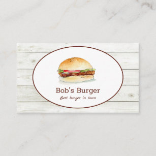 Hamburger restaurant/ food truck business card