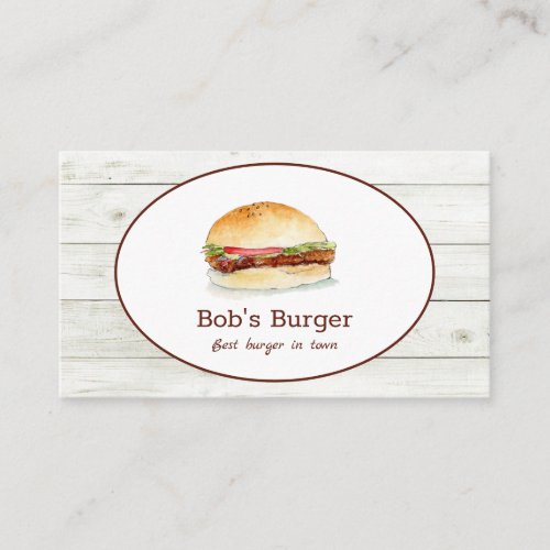 Hamburger restaurant food truck business card