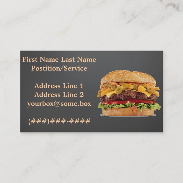 Hamburger Shop Business Card (Front)