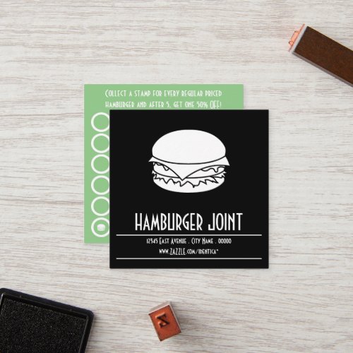 hamburger square stamp card