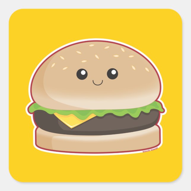 Hamburger Square Sticker (Front)