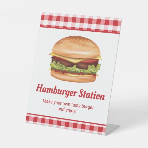 Hamburger Station Burger Bar Make Your Own Burger Pedestal Sign