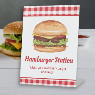 Hamburger Station Burger Bar Make Your Own Burger Pedestal Sign