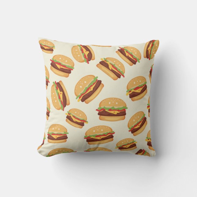 hamburger throw pillow (Front)