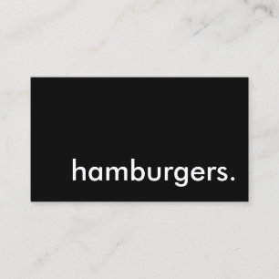 hamburgers. business card