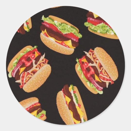 Hamburgers Classic Round Sticker | Zazzle.com