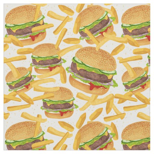 Hamburgers & Fries Fabric
