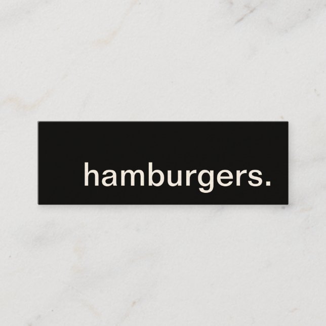 hamburgers. loyalty punch card (Front)