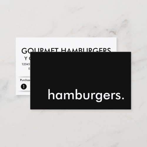 hamburgers loyalty punch card
